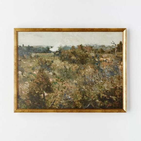24"x18" Landscape Study Framed Wall Canvas Antique Gold - Threshold Studio McGee - Picture 1 of 4